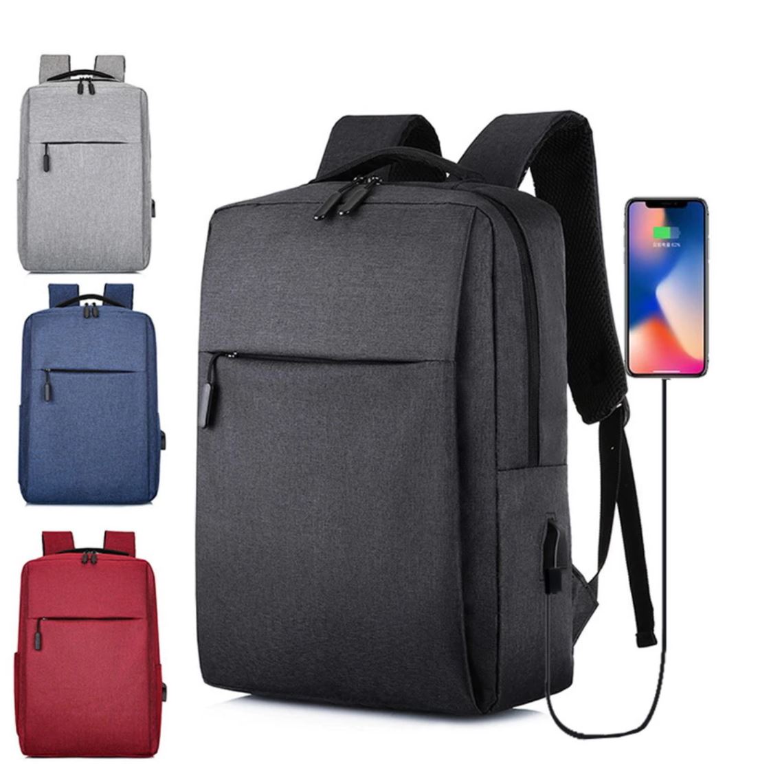 Litthing Tas  Laptop Backpack Anti Maling with USB  Charger 